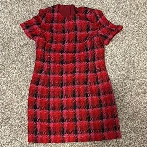 Ann Taylor Red Pink Black Dress